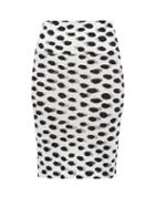Matchesfashion.com Norma Kamali - Watercolour Polka Dot Jersey Pencil Skirt - Womens - White Black