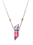 Jacquie Aiche - Diamond, Quartz & 14kt Rose-gold Necklace - Womens - Pink Multi