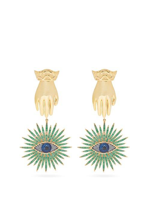 Matchesfashion.com Begum Khan - Princess Fatima Gold Plated Clip Earrings - Womens - Gold