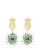 Matchesfashion.com Begum Khan - Princess Fatima Gold Plated Clip Earrings - Womens - Gold