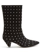 Matchesfashion.com Attico - Crystal Embellished Calf Length Boots - Womens - Black