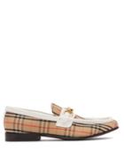Matchesfashion.com Burberry - Moorley Checked Loafers - Womens - White Multi