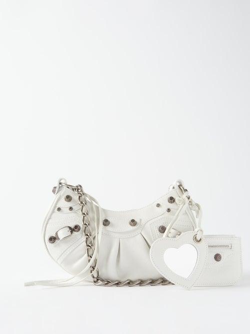 Balenciaga - Le Cagole Xs Studded Leather Shoulder Bag - Womens - White