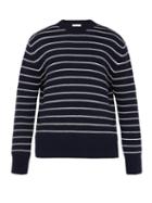 Matchesfashion.com Ami - Striped Relaxed Fit Sweater - Mens - Blue Multi