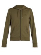 Matchesfashion.com Polo Ralph Lauren - Zip Through Hooded Cotton Jersey Sweatshirt - Mens - Khaki