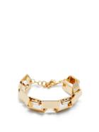 Matchesfashion.com Rosantica - Eleonor Crystal-embellished Square-link Bracelet - Womens - Gold