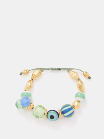 Tohum - Evil Eye Glass & 24kt Gold-plated Bracelet - Womens - Blue/green