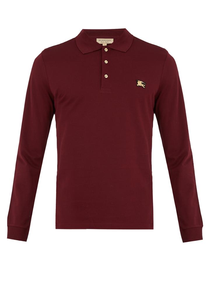 Burberry Talsworth Long-sleeved Cotton-piqu Polo Shirt