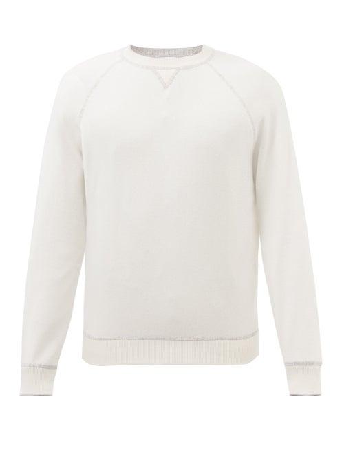 Brunello Cucinelli - Raglan-sleeve Virgin-wool Blend Sweater - Mens - White