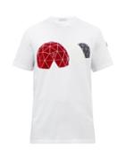 Moncler - Flocked-logo Cotton-jersey T-shirt - Mens - White
