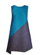Pleats Please Issey Miyake Sleeveless Bi-colour Striped Dress