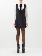 Valentino - Crepe Couture Ruffled-silk And Wool-blend Dress - Womens - Black White