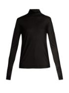 Matchesfashion.com Joseph - Silk Jersey Roll Neck Sweater - Womens - Black