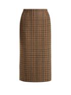 Rochas Checked Wool-blend Pencil Skirt