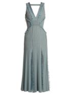 Elie Saab Deep-v Neck Ribbed-knit Midi Dress