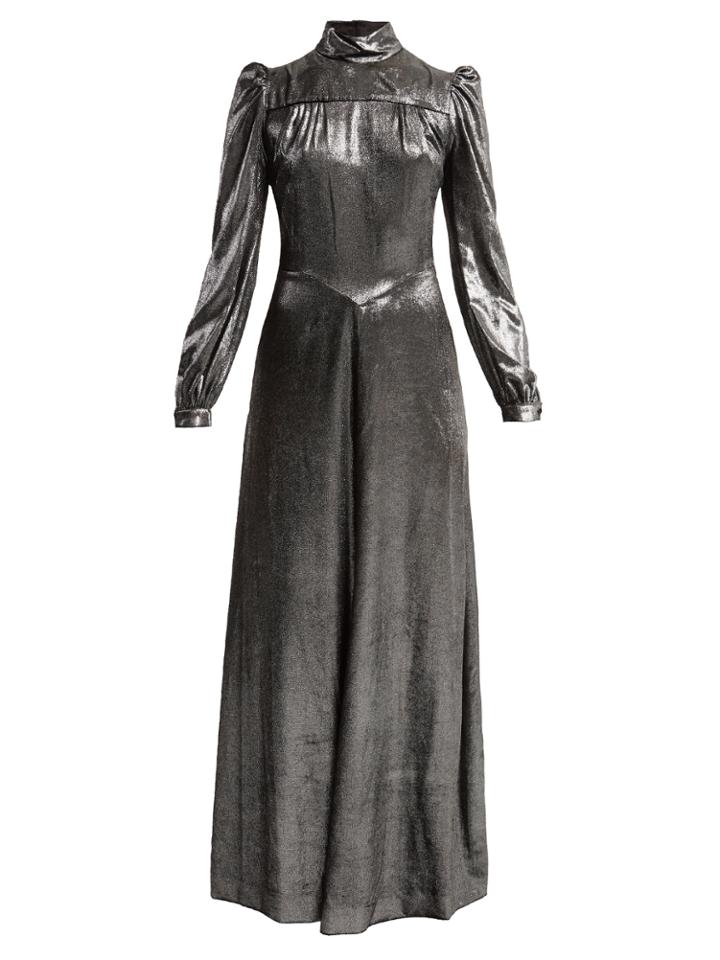 Bella Freud Anjelica High-neck Velvet Dress