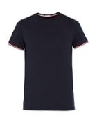 Matchesfashion.com Moncler - Tipped Cotton Blend Jersey T Shirt - Mens - Navy