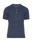 Atm Short-sleeved Knitted Henley Top