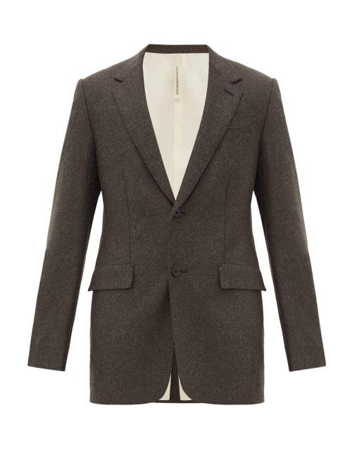 Matchesfashion.com Aldo Maria Camillo - Single Breasted Wool Blazer - Mens - Dark Brown