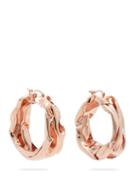 Matchesfashion.com Jil Sander - Hammered Rose Gold Tone Hoop Earrings - Womens - Rose Gold