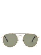 Matchesfashion.com Le Specs - Revolution Round Frame Metal Sunglasses - Womens - Gold
