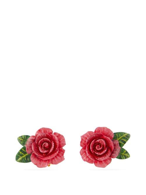 Matchesfashion.com Dolce & Gabbana - Rose Stud Earrings - Womens - Pink
