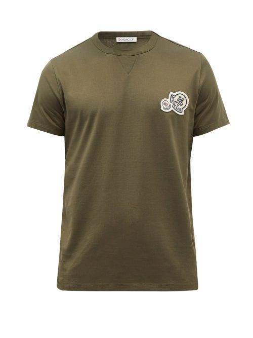 Moncler - Logo-appliqu Cotton-jersey T-shirt - Mens - Khaki