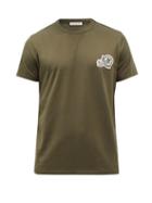 Moncler - Logo-appliqu Cotton-jersey T-shirt - Mens - Khaki