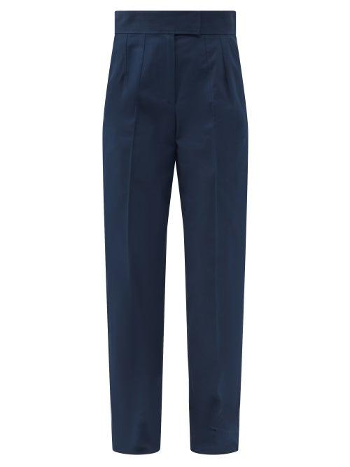Matchesfashion.com A.p.c. - Ann High-rise Cotton-canvas Trousers - Womens - Navy