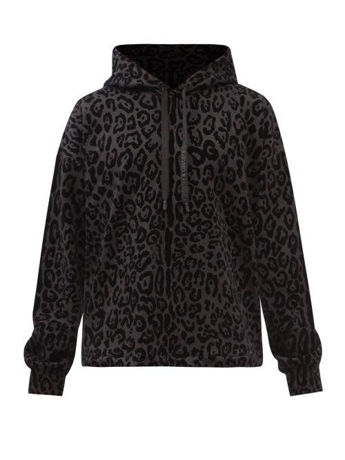 Dolce & Gabbana - Leopard-flock Cotton-jersey Hooded Sweatshirt - Mens - Black Multi