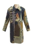 Charles Jeffrey Loverboy - Printed-satin Overcoat - Womens - Brown Multi