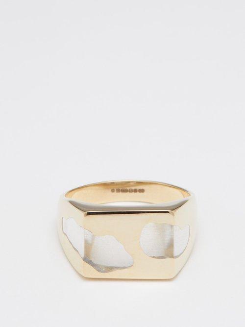 Ellie Mercer - Resin & 9kt Gold Ring - Mens - Clear