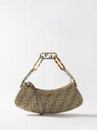 Fendi - O'lock Ff-jacquard Baguette Shoulder Bag - Womens - Brown Multi