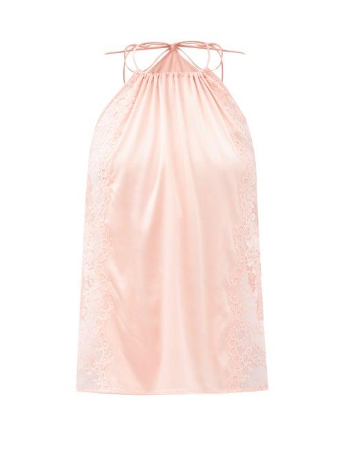 Ladies Lingerie La Perla - Exotique Halterneck Silk-blend Camisole - Womens - Pink