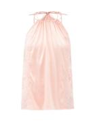 Ladies Lingerie La Perla - Exotique Halterneck Silk-blend Camisole - Womens - Pink