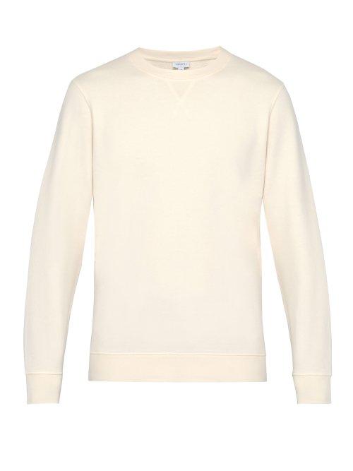 Matchesfashion.com Sunspel - Crew Neck Loopback Cotton Sweatshirt - Mens - Cream