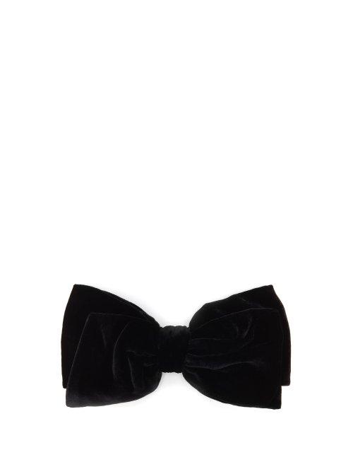 Matchesfashion.com Miu Miu - Velvet Bow Hair Clip - Womens - Black