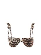 Matchesfashion.com Ganni - Leopard-print Bikini Top - Womens - Leopard