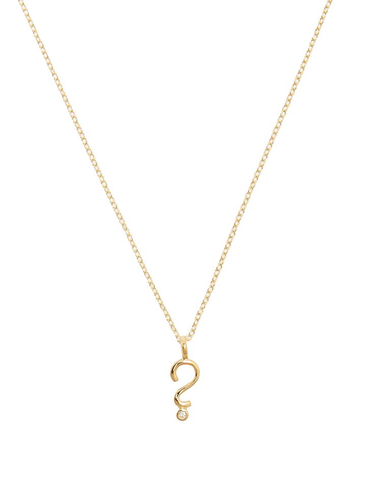 Alison Lou Diamond & Yellow-gold Question Mark Necklace