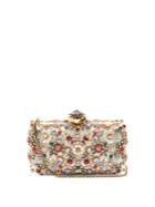 Alexander Mcqueen Heart-clasp Satin Embellished Box Clutch