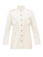 Matchesfashion.com Giuliva Heritage Collection - Shoulder-epaulette Slubbed-cotton Shirt - Womens - Ivory