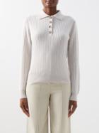 Allude - Ribbed Cashmere Polo Sweater - Womens - Ivory