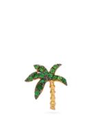 Matchesfashion.com Yvonne Leon - Palm Tree 18kt Gold & Tsavorite Single Earring - Womens - Green Gold