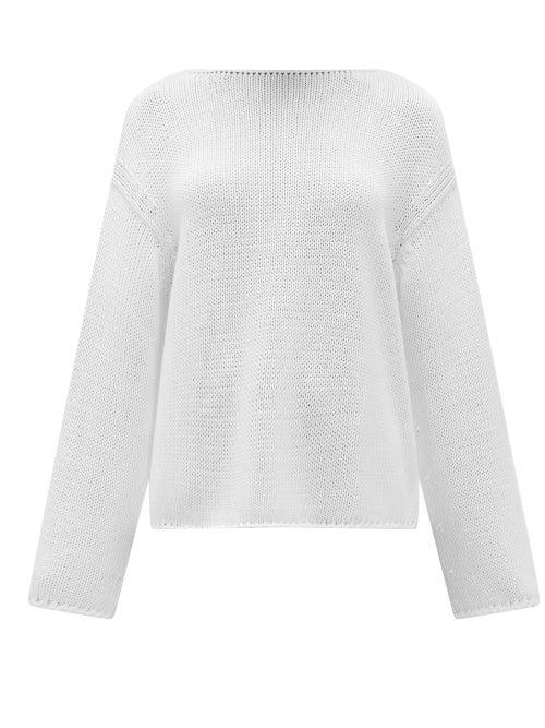 Matchesfashion.com Another Tomorrow - Boat-neck Organic-cotton Sweater - Womens - White