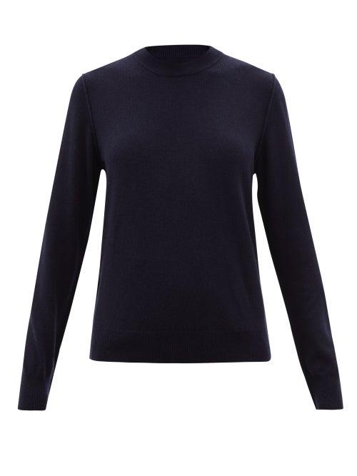 Ladies Rtw Maison Margiela - Four-stitches Cashmere Sweater - Womens - Navy