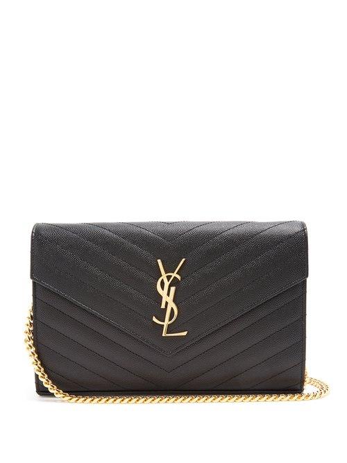 Matchesfashion.com Saint Laurent - Monogram Quilted Leather Cross Body Bag - Womens - Black