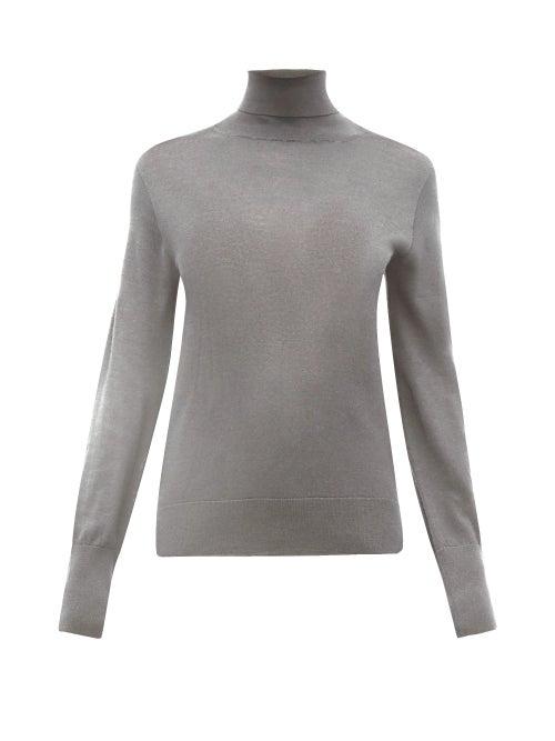Matchesfashion.com Officine Gnrale - Ninon Wool Blend Roll Neck Sweater - Womens - Grey