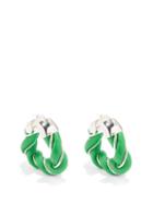 Ladies Jewellery Bottega Veneta - Twisted Triangle Sterling-silver Hoop Earrings - Womens - Green
