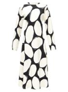 Matchesfashion.com Marni - Abstract Polka-dot Midi Dress - Womens - Black White