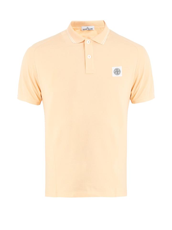 Stone Island Logo-patch Stretch-cotton Piqu Polo Shirt